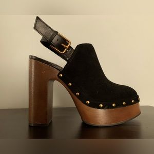 Vince Camuto black slingback platform clog, size 5.5